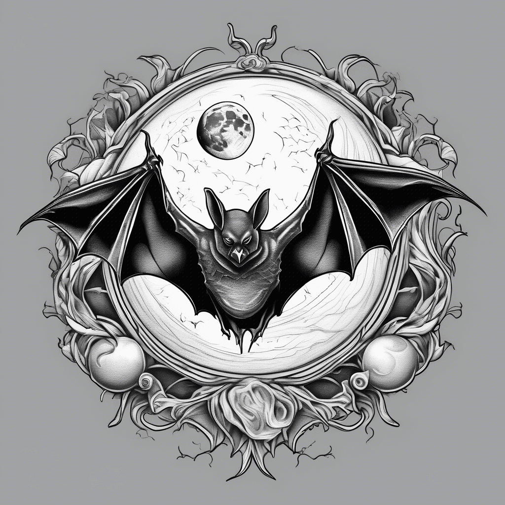 Bats, moon