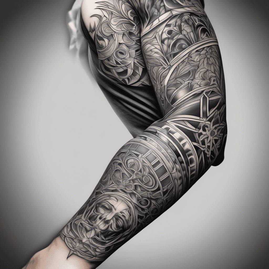 religious patchwork sleeve 
