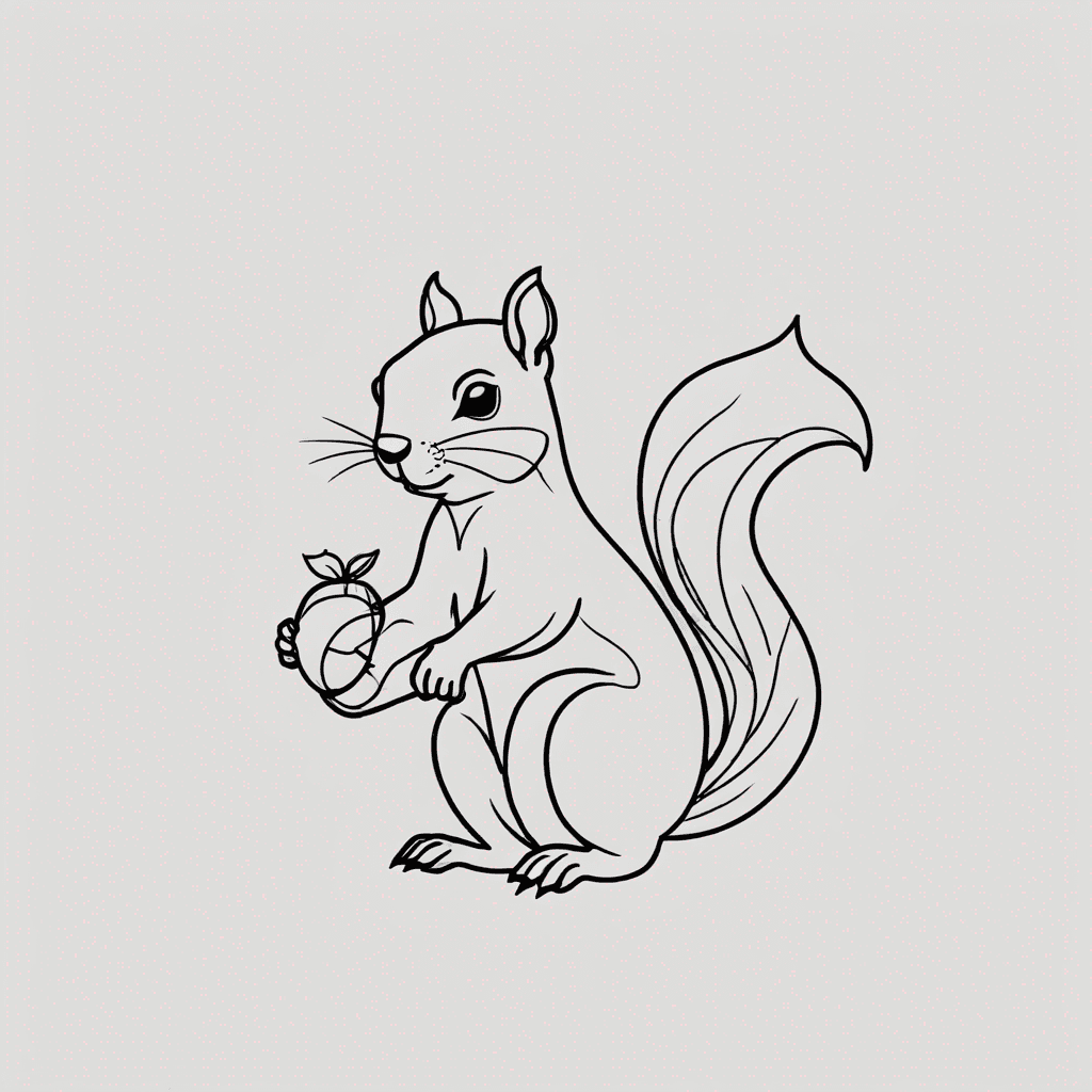 Squirrel holding acorn