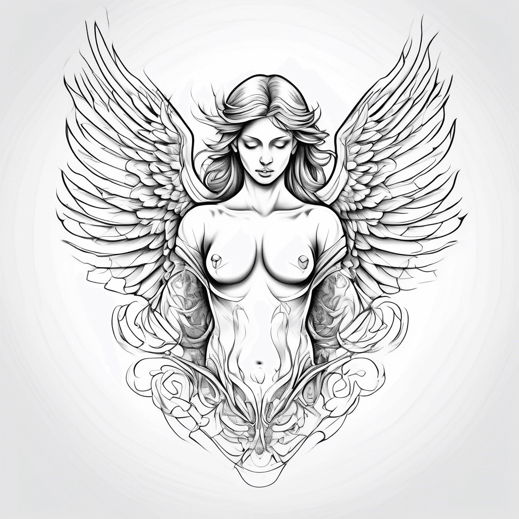 left chest angelical tattoo