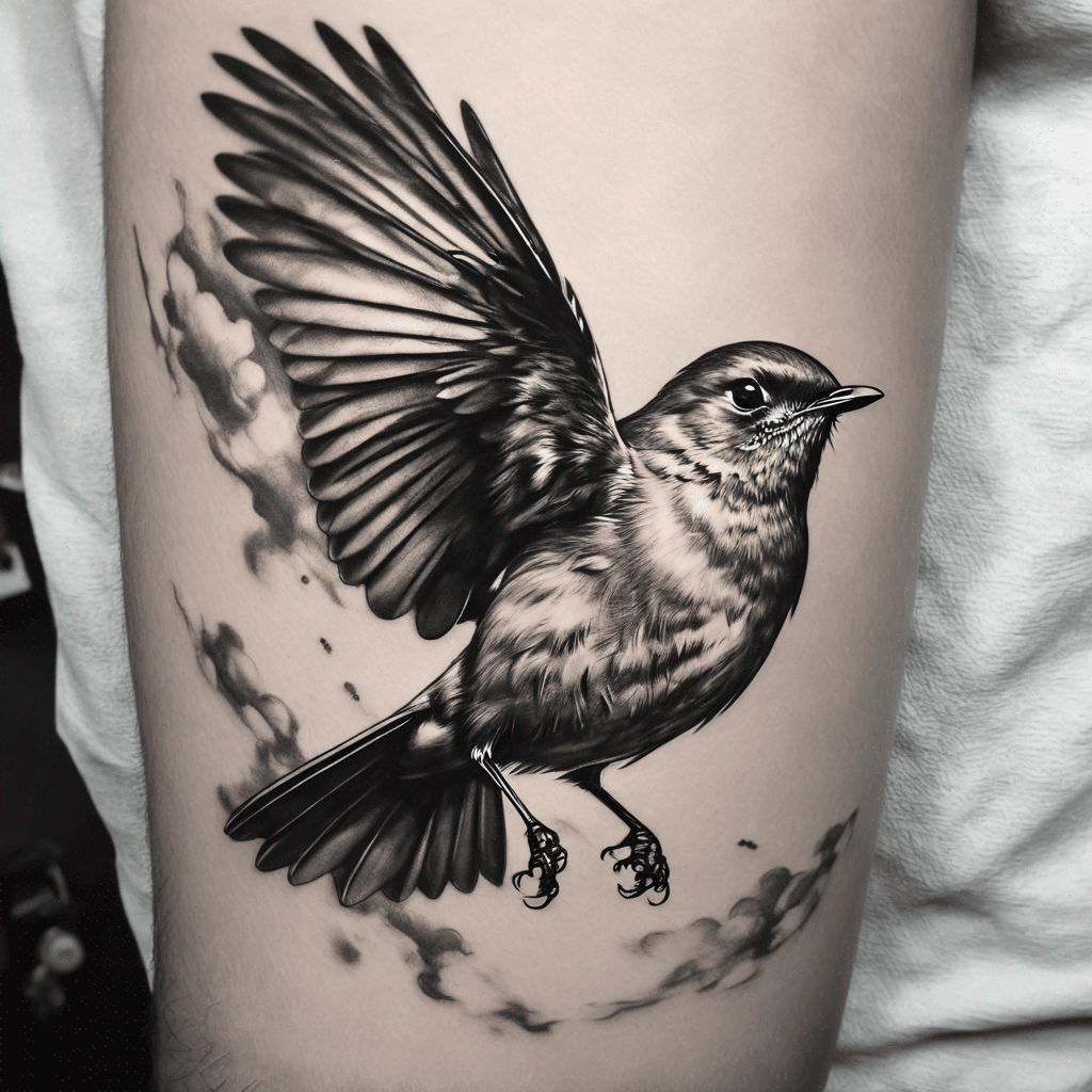 Robin flying 