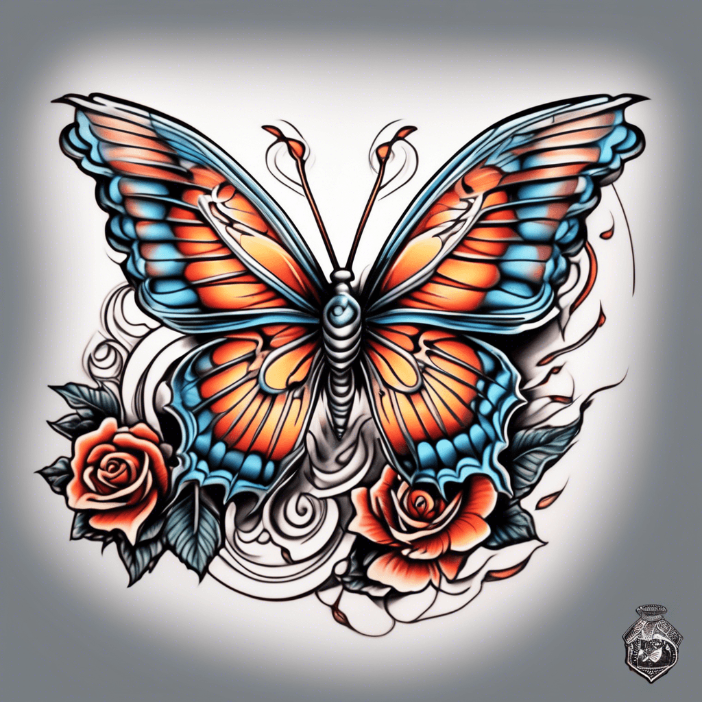 a flying butterfly