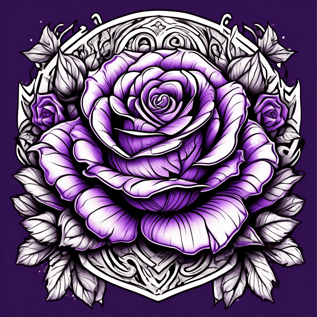 Purple rose and heart 
