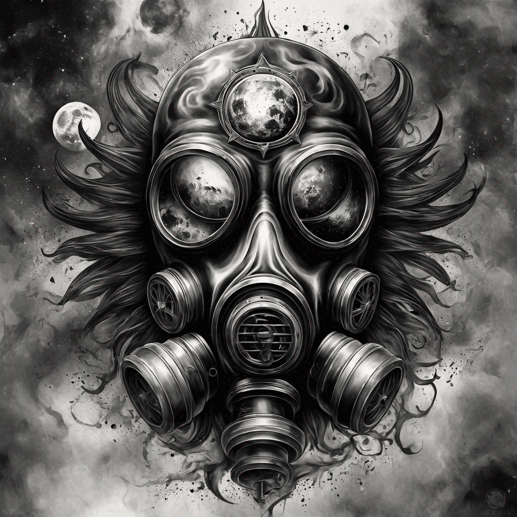 gas mask sun and moon