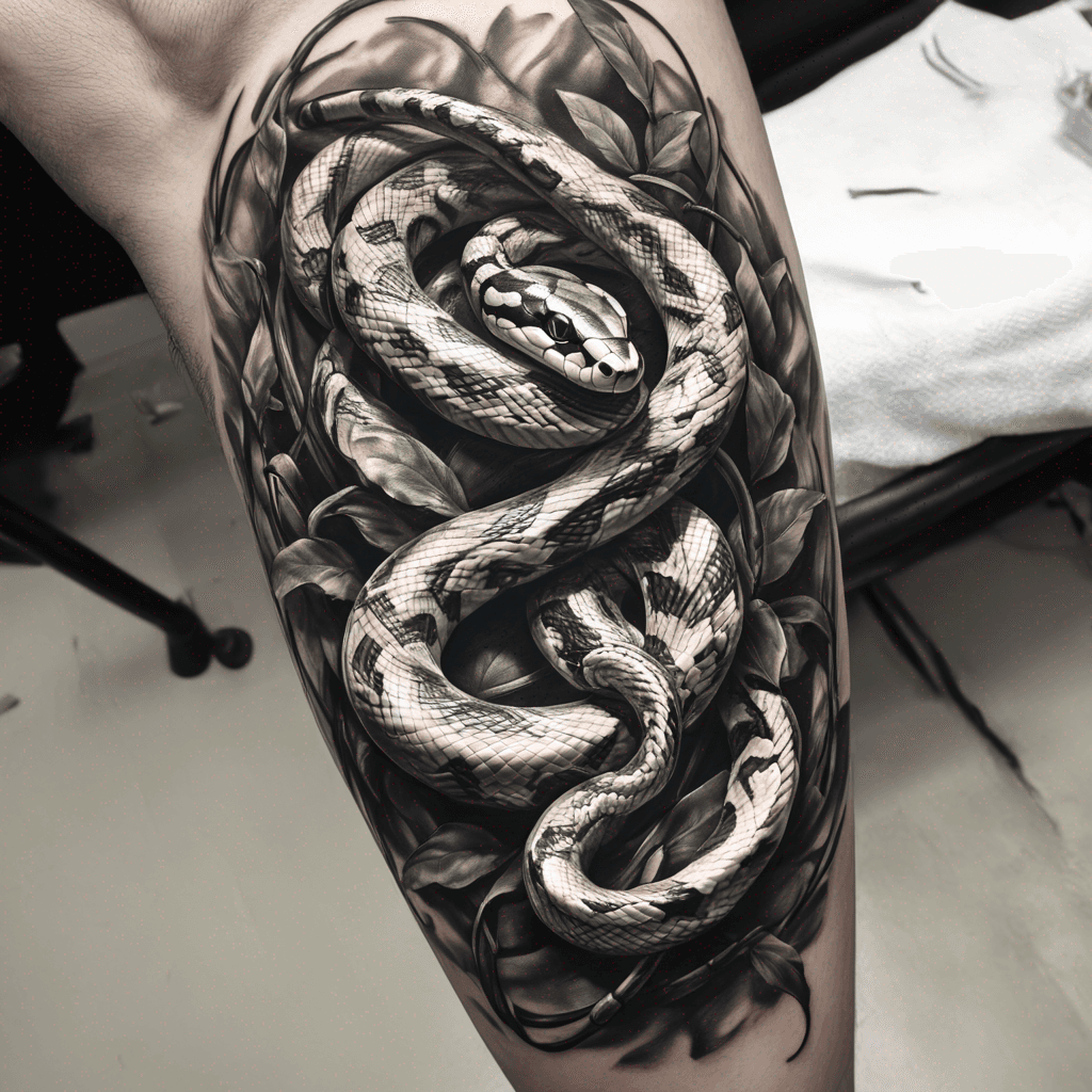 small cane with snake around