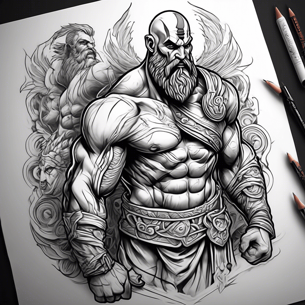 Kratos and Greek gods tattoo