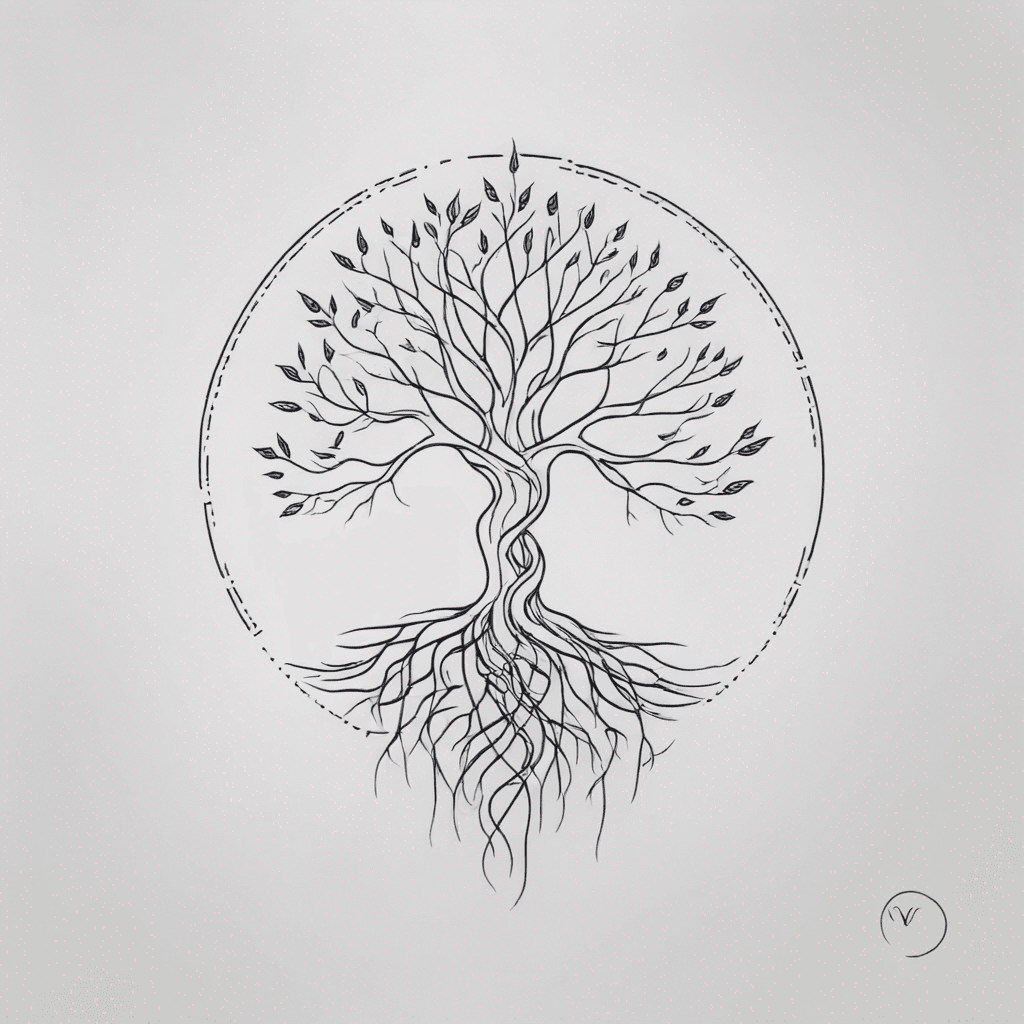 large tree with roots