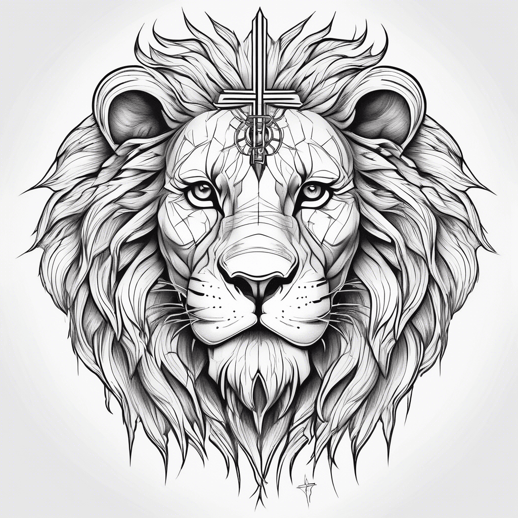Lion with a cross