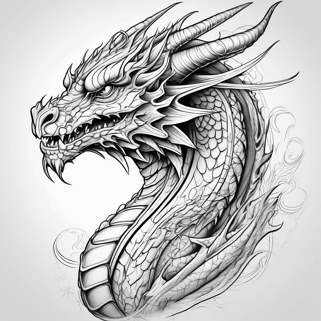 Dragon, futuristic tech body