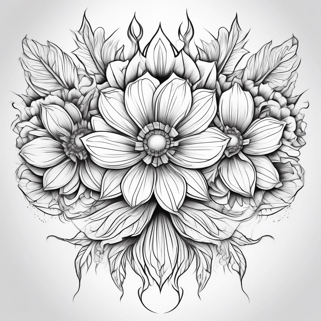 Full body flower tattoo