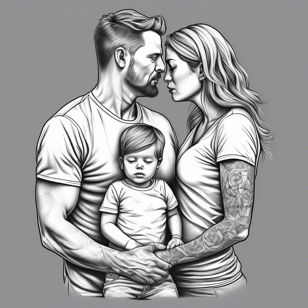 Dad mom and 2 sons