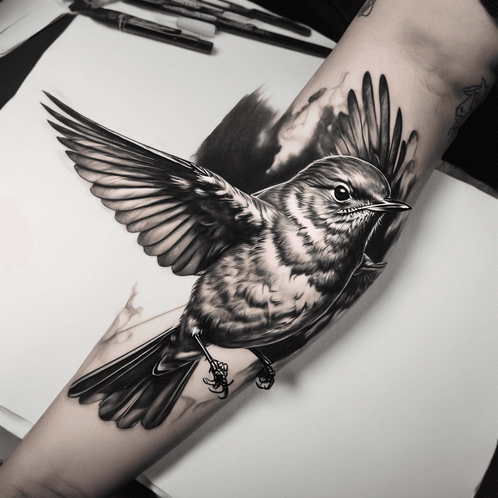 Robin flying 