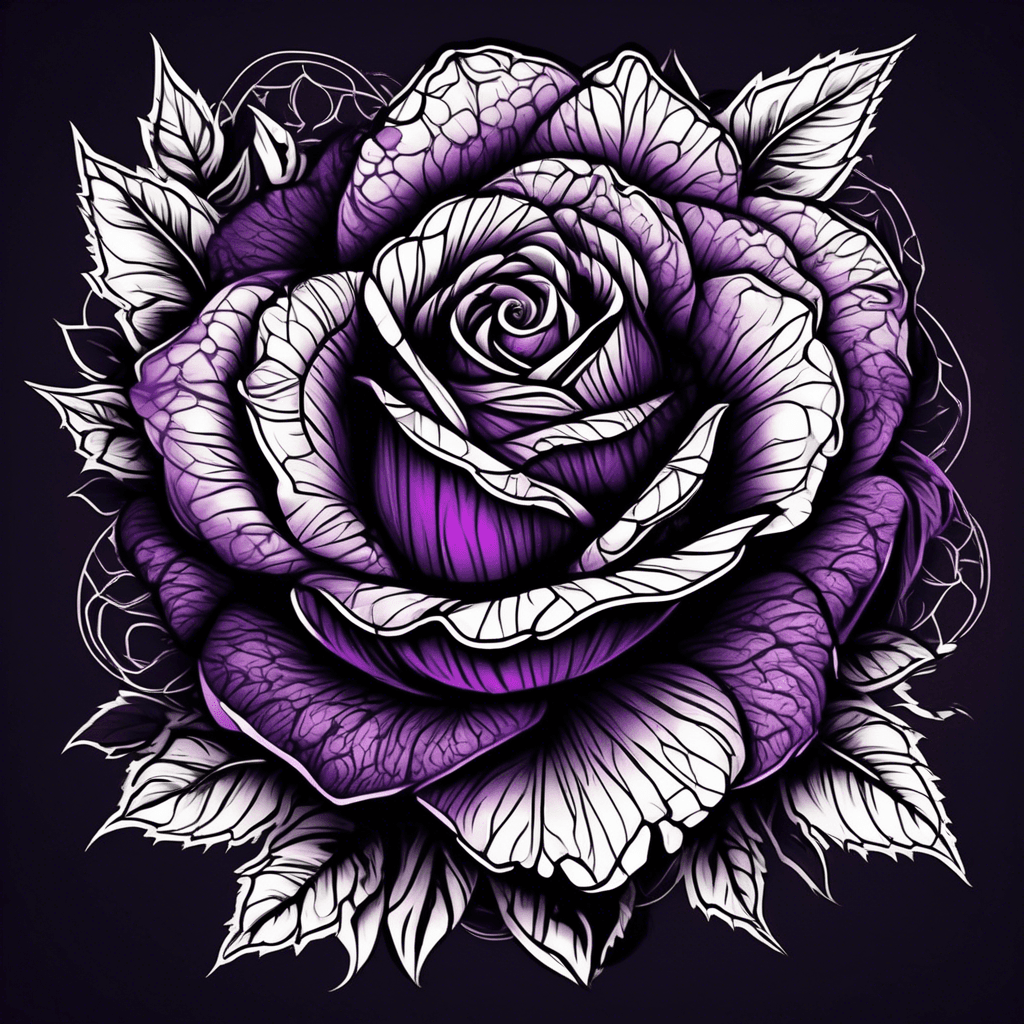 Dark purple rose black lace