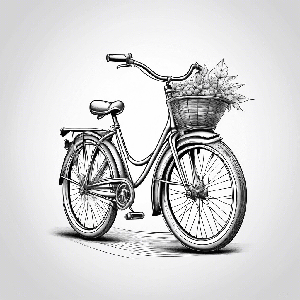 bicycle with basket in back