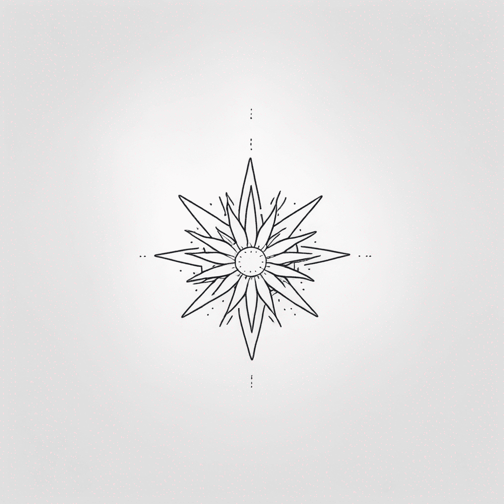 edelweiss flower and sun