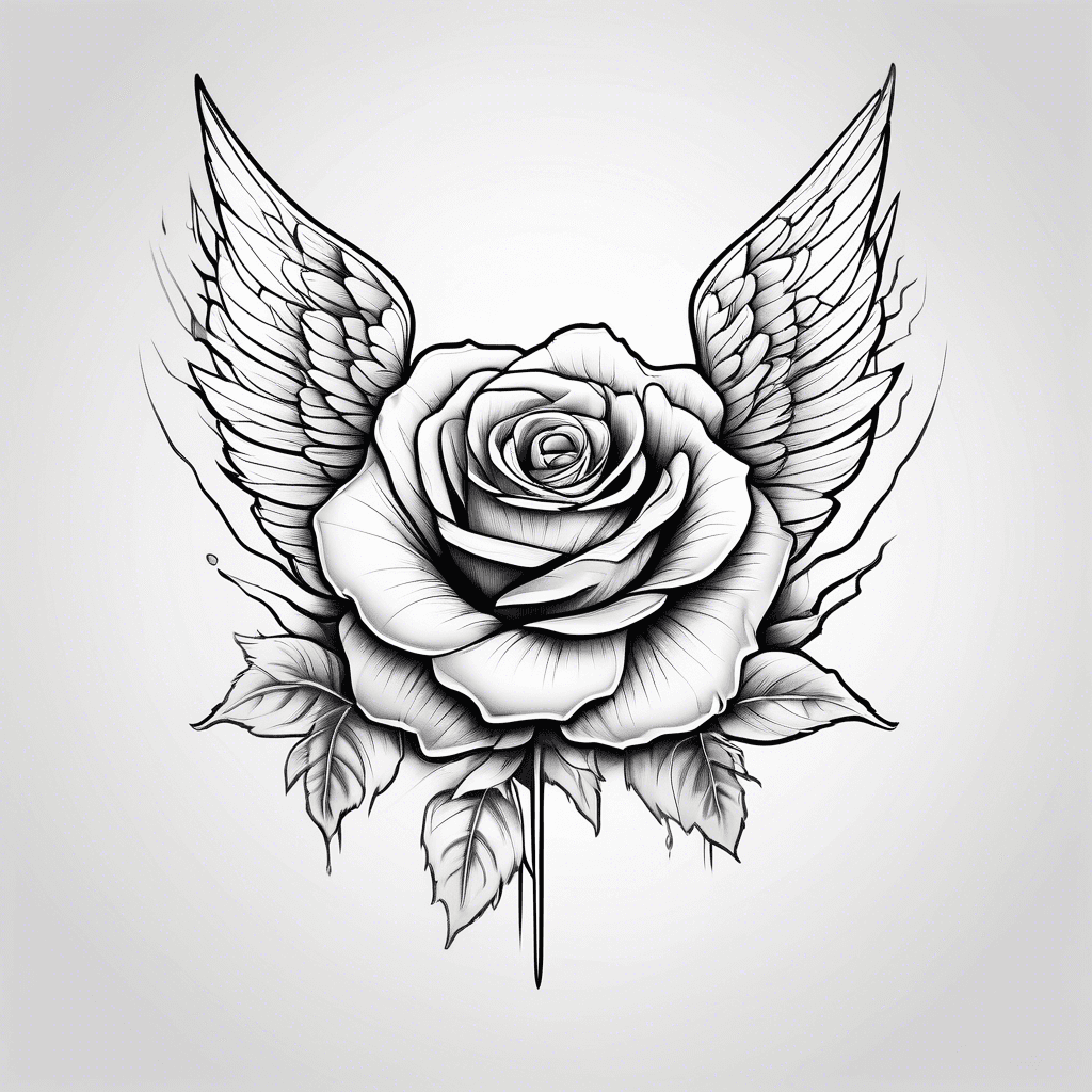 rose with angle wings