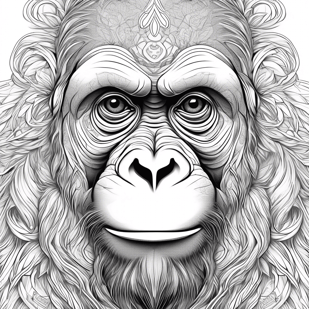 Minimalist Orangutan Face