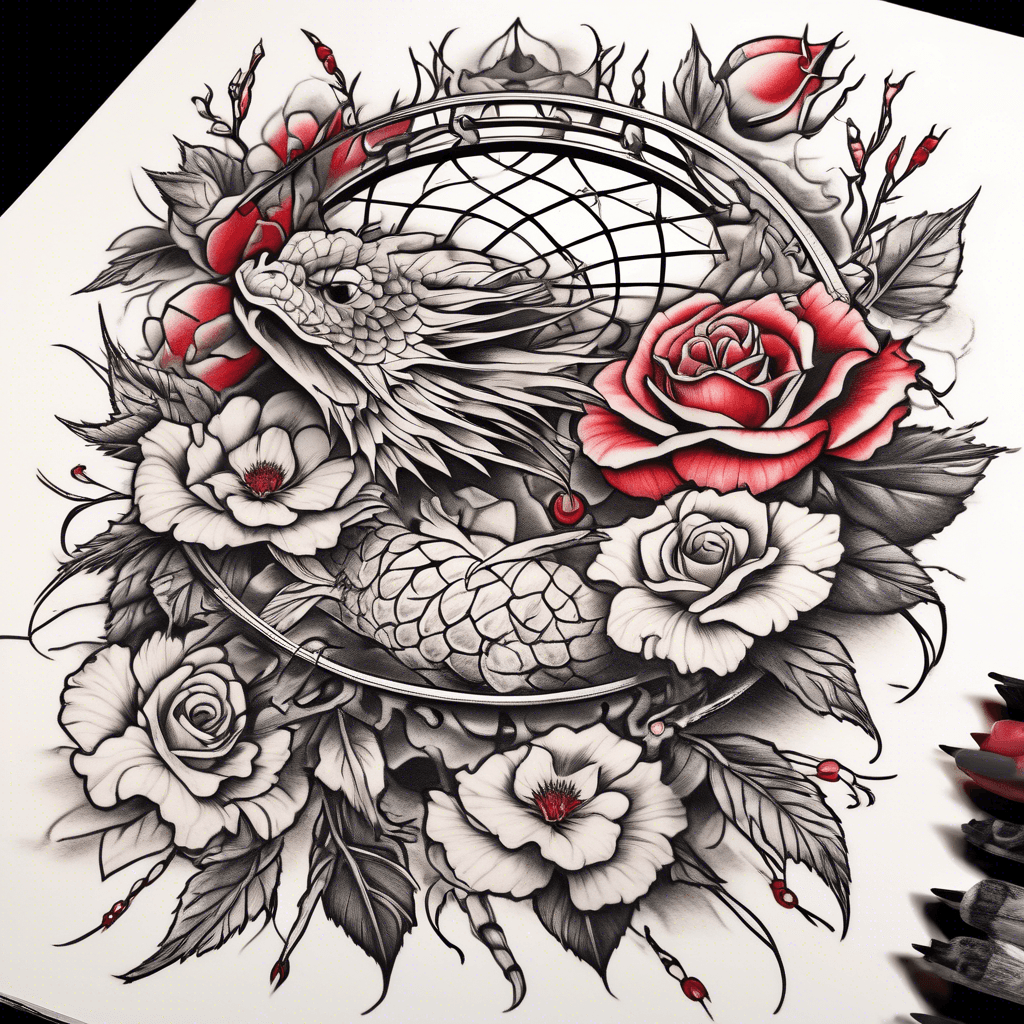 Roses, dream catcher, 