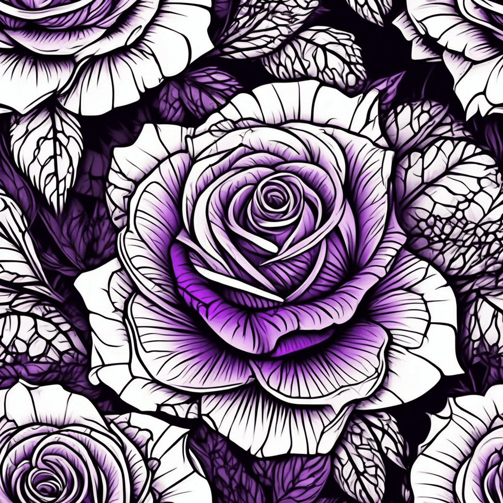 Black lace purple rose