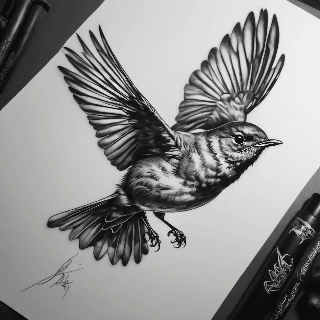 Robin flying 