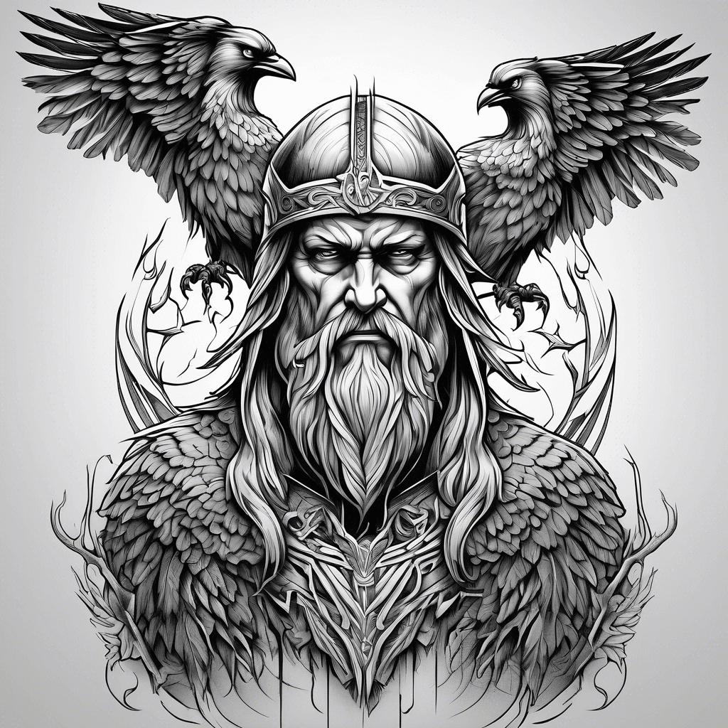 Odin and his ravens 