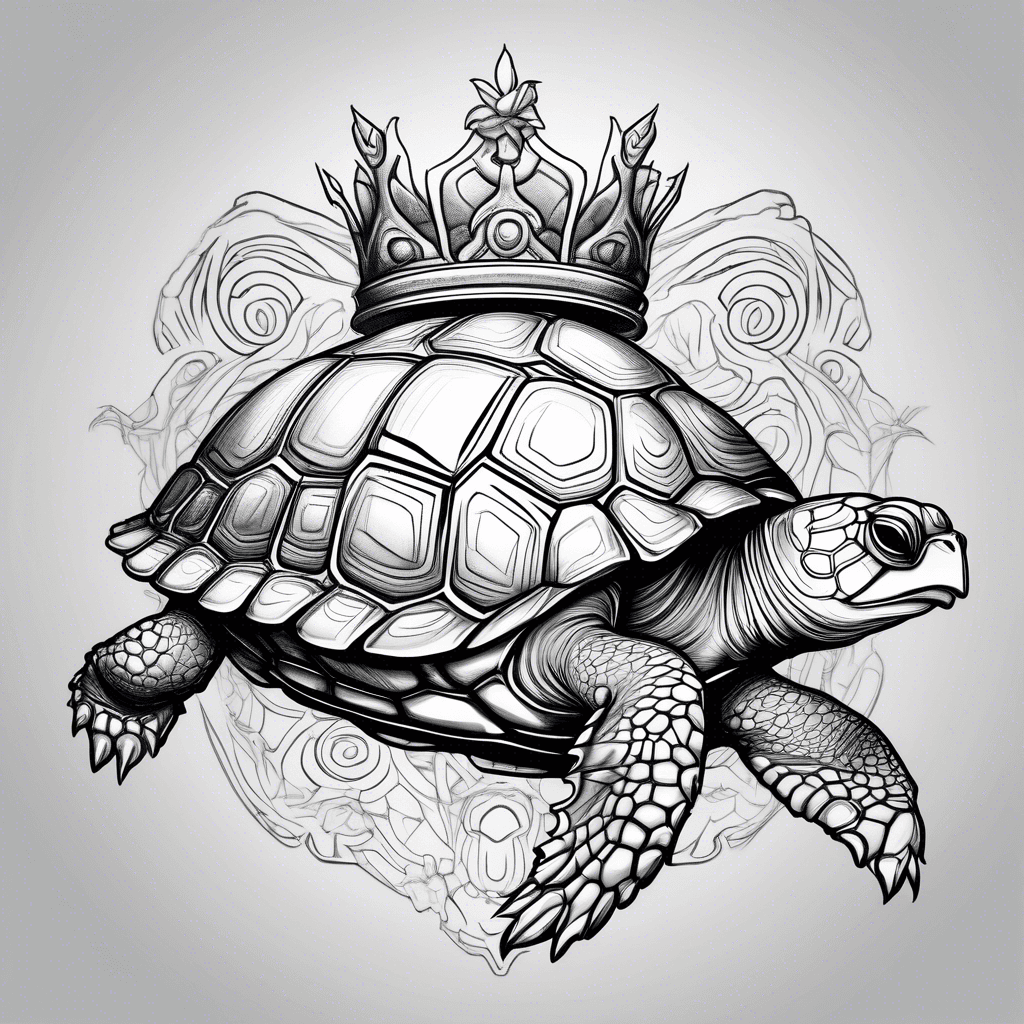 a turtle wearing a crown