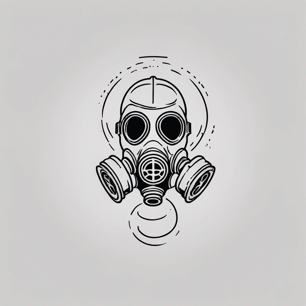 Gas mask in a spiral