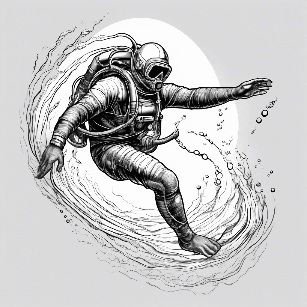 Diver being dragged down