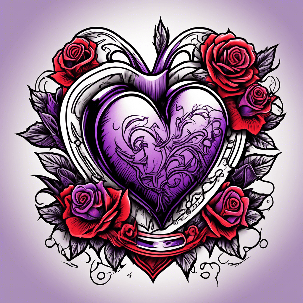 Purple heart red heart 