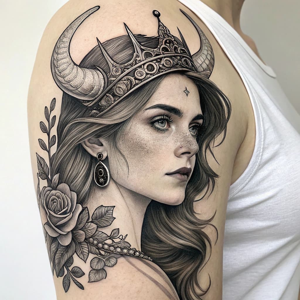 taurus woman portrait tiara