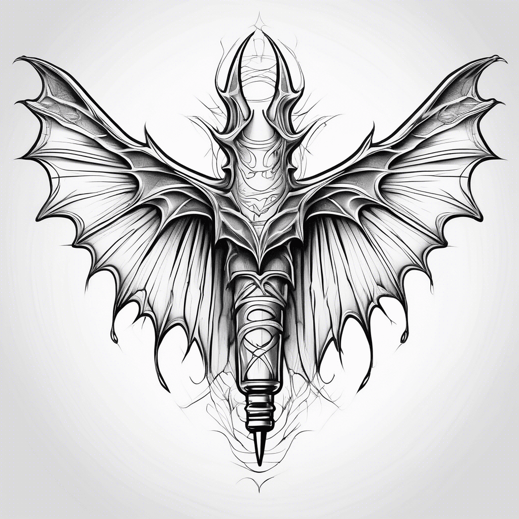 Tattoo pen bat wings