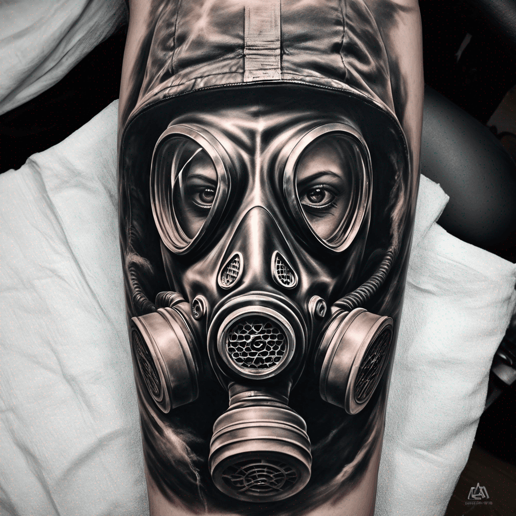 Gas mask atomic explosion 