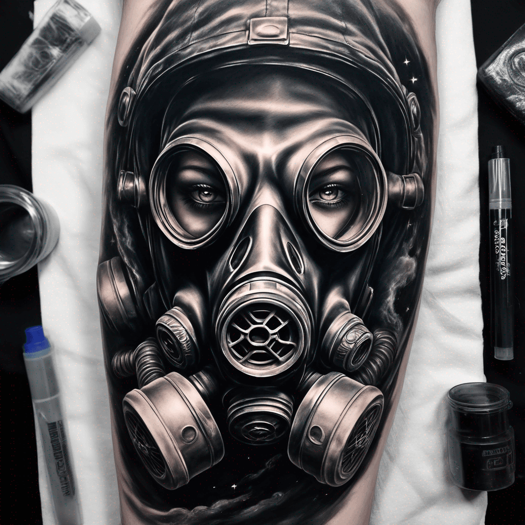 Gas mask in space