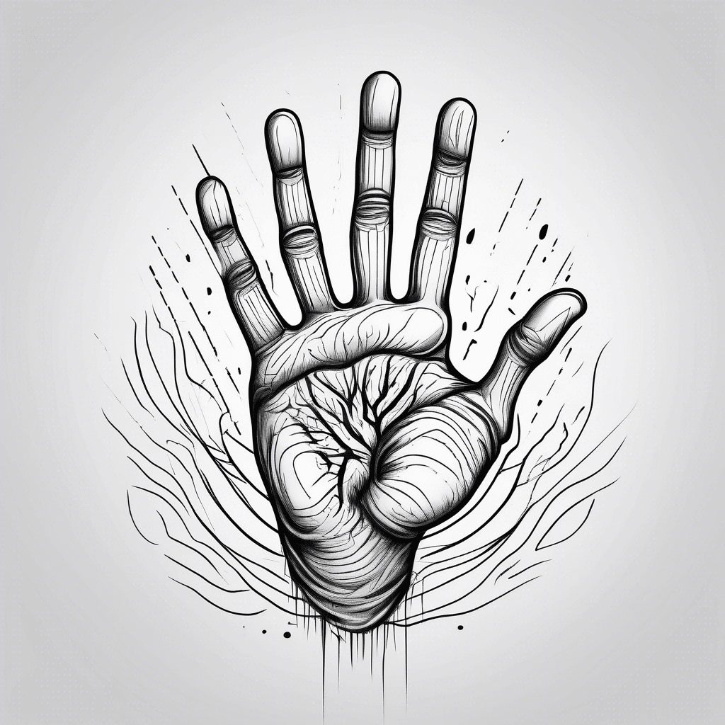 Handprint and heartbeat 