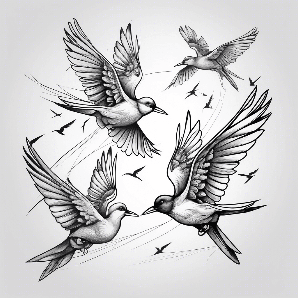 minimalist flying birds