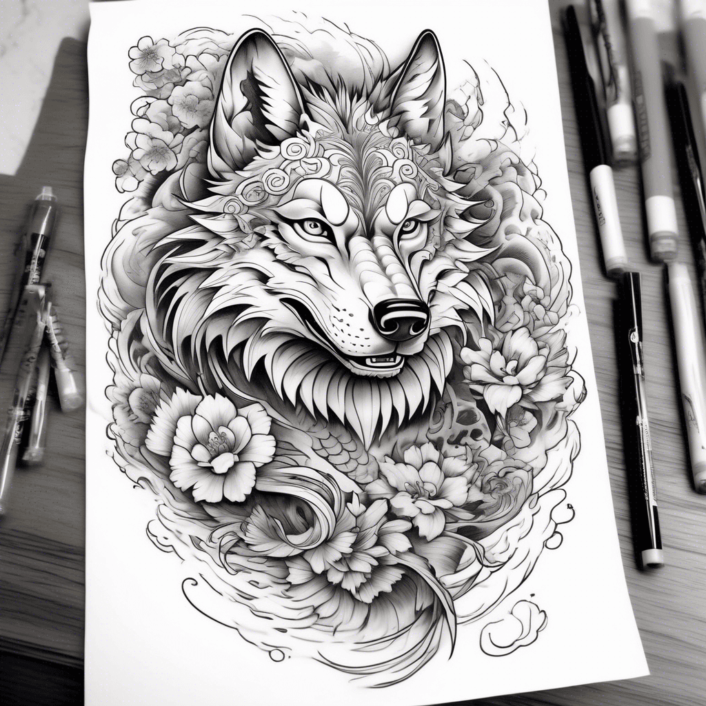 full sleeve smiling wolf