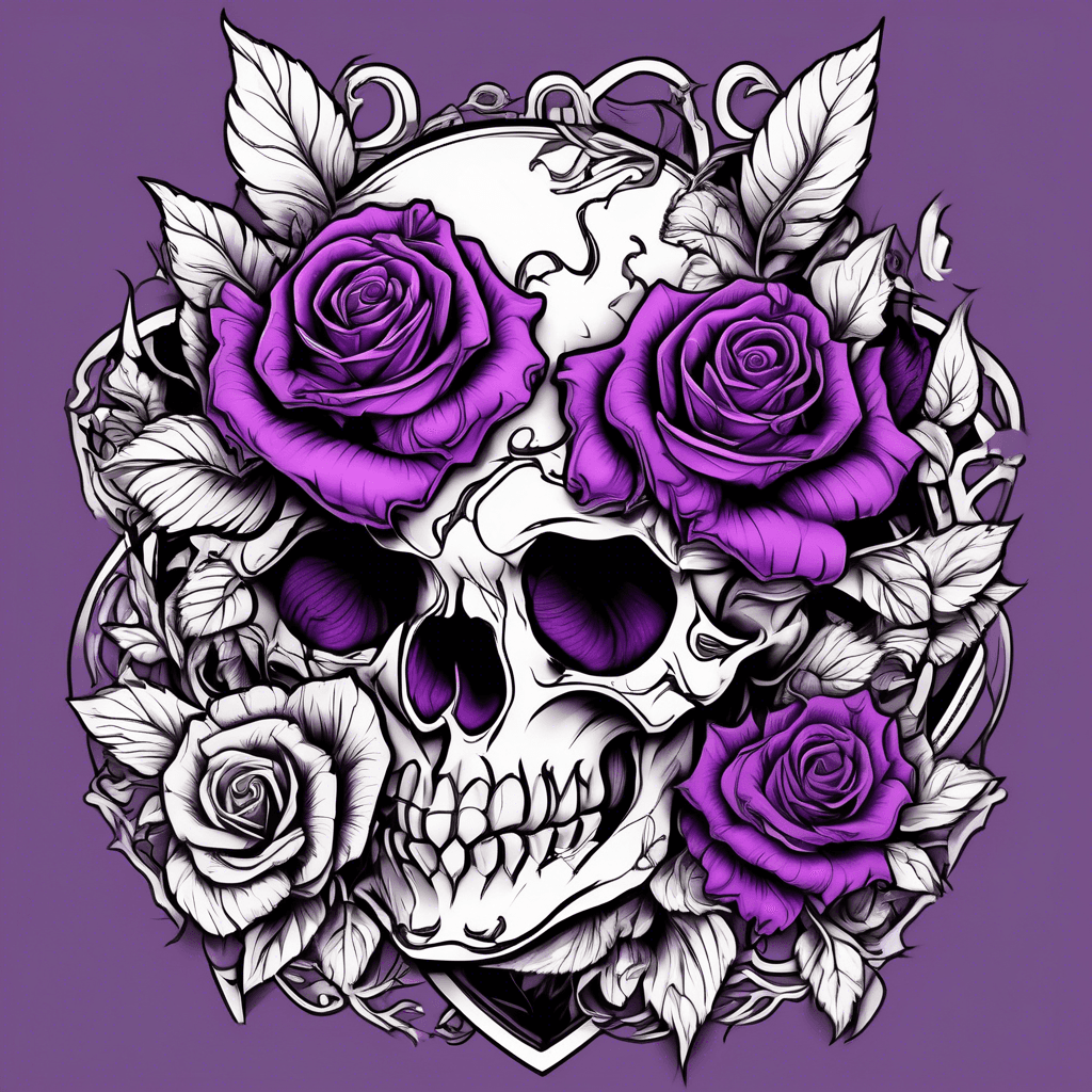 Purple heart black roses