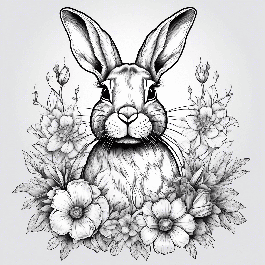 Rabbit with flowers