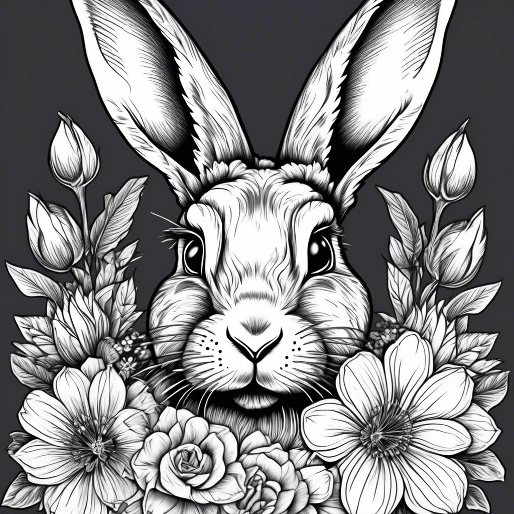 Rabbit with flowers