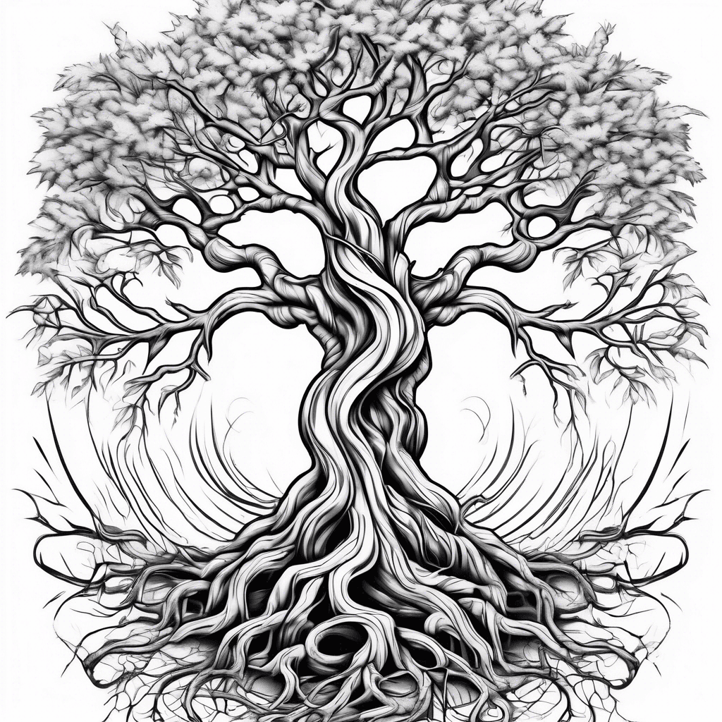 Tree with twisted roots
