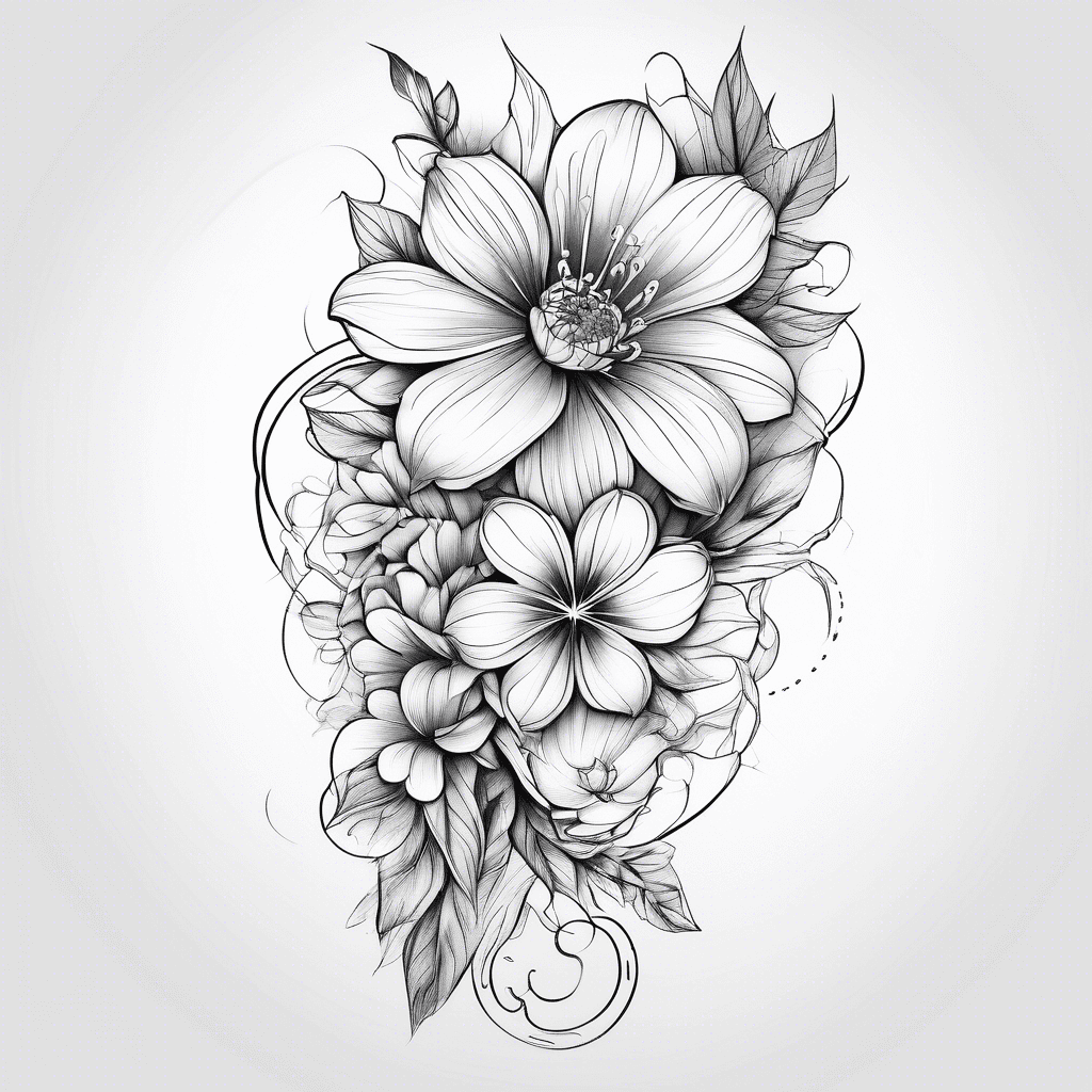Fine line flowers on forearm