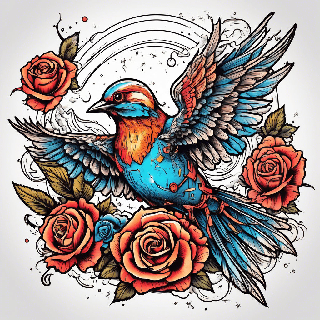 bird flying in space