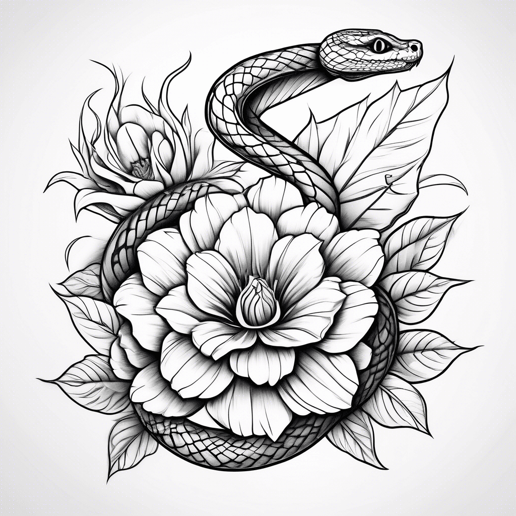 flower and snake