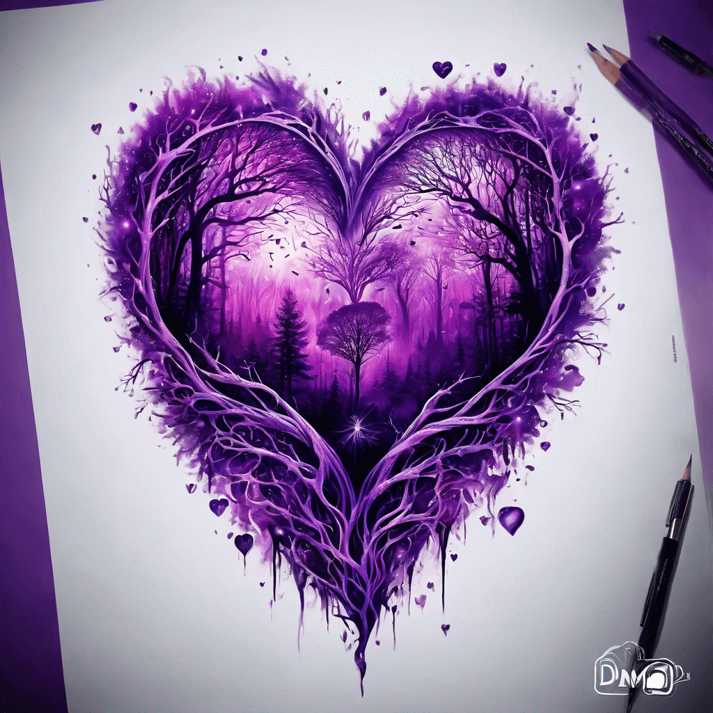 Purple heart and forest