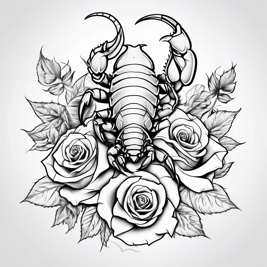 scorpian with roses