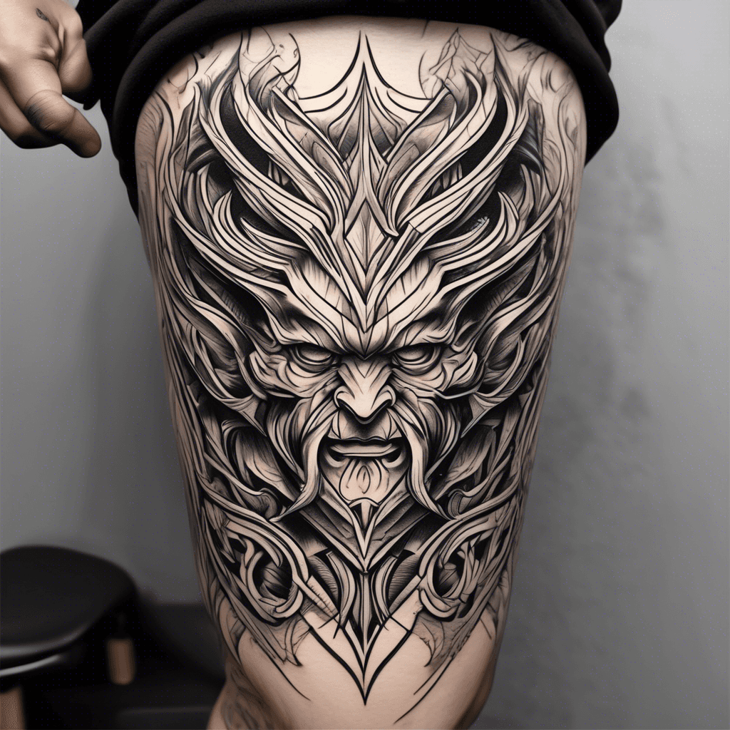 Thigh men’s tattoo