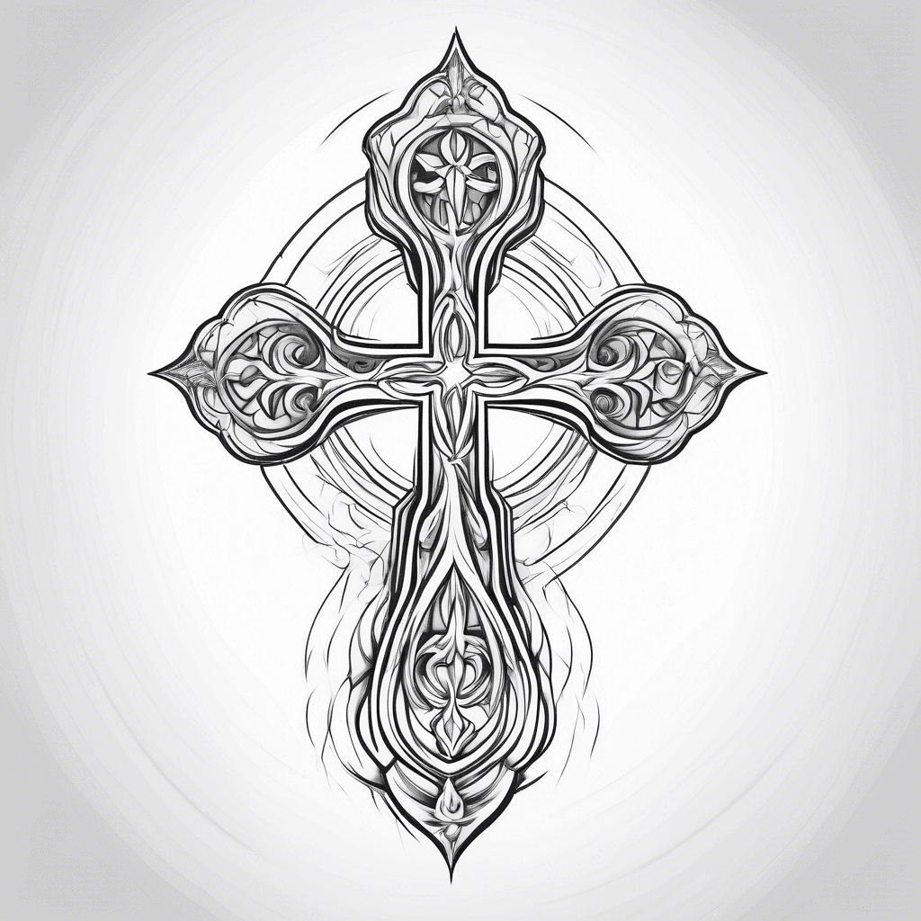 simple gothic cross tattoo