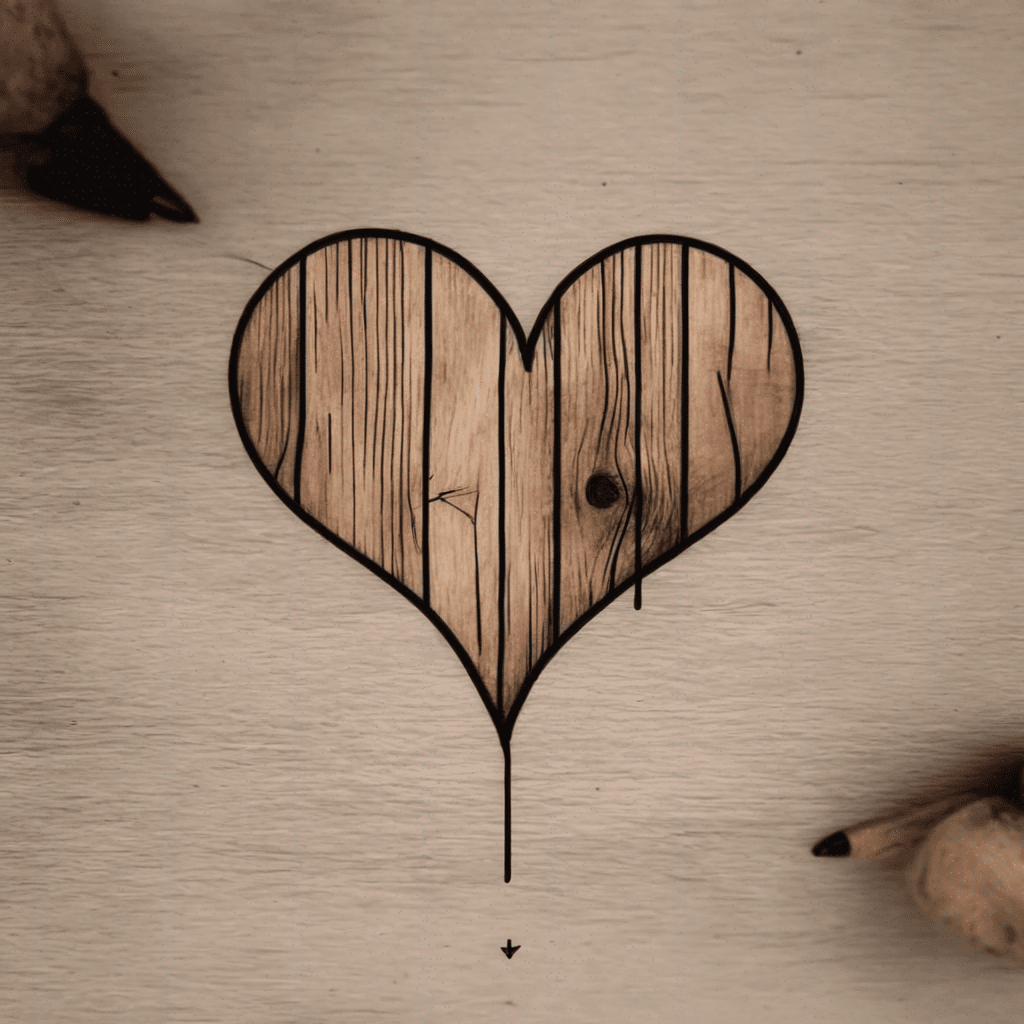 rustic wood plank heart 