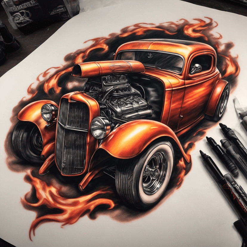 Idea per tatuaggio hotrods