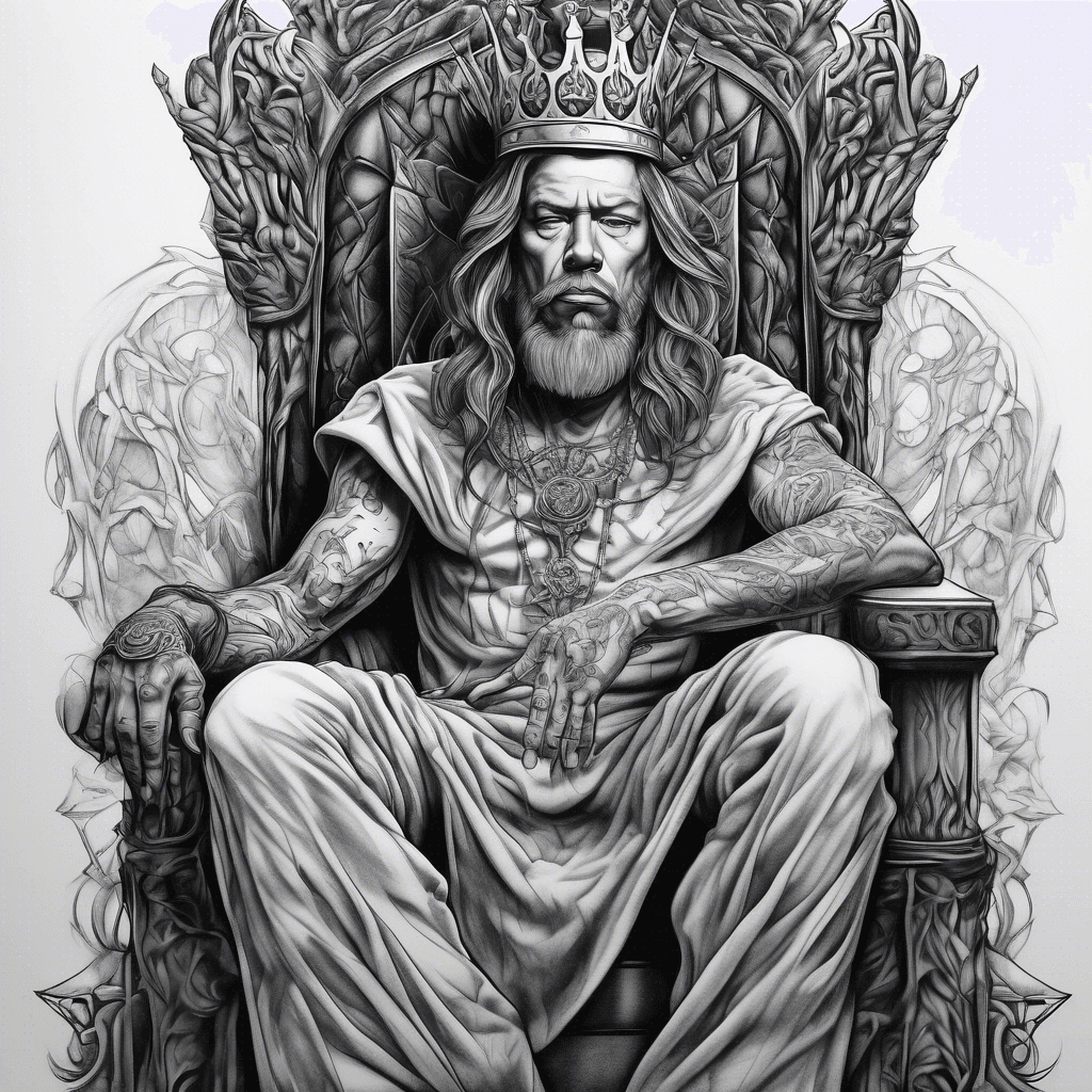 King sitting on throne 